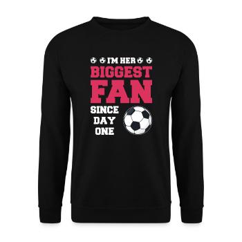 Fußball Oma Enkelin Fußball Oma Sport Geschenk - Unisex Pullover - Schwarz - Vorne - Alina (178cm) & Michal (187cm)