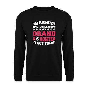 Fußball Oma Enkelin Fußball Oma Sport Geschenk - Unisex Pullover - Schwarz - Vorne - Alina (178cm) & Michal (187cm)