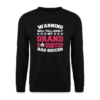 Fußball Oma Enkelin Fußball Oma Sport Geschenk - Unisex Pullover - Schwarz - Vorne - Alina (178cm) & Michal (187cm)