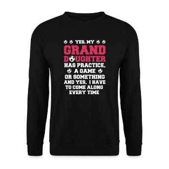 Fußball Oma Enkelin Fußball Oma Sport Geschenk - Unisex Pullover - Schwarz - Vorne - Alina (178cm) & Michal (187cm)