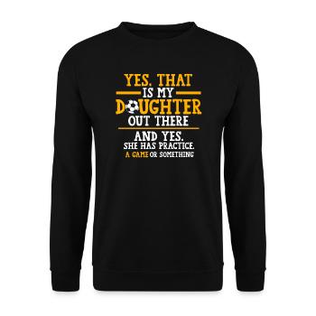 Soccer Mom Tochter Soccer Mom Sport Geschenk - Unisex Pullover - Schwarz - Vorne - Alina (178cm) & Michal (187cm)