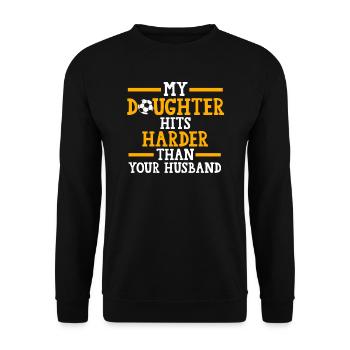 Soccer Mom Tochter Soccer Mom Sport Geschenk - Unisex Pullover - Schwarz - Vorne - Alina (178cm) & Michal (187cm)