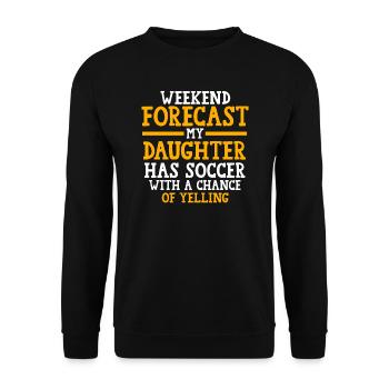 Soccer Mom Tochter Soccer Mom Sport Geschenk - Unisex Pullover - Schwarz - Vorne - Alina (178cm) & Michal (187cm)