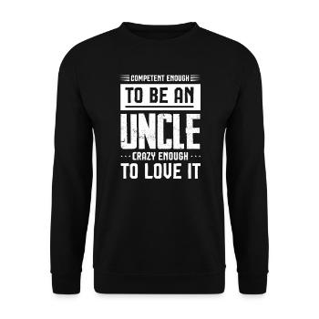 Onkel Onkel Familie Geschenk - Unisex Pullover - Schwarz - Vorne - Alina (178cm) & Michal (187cm)