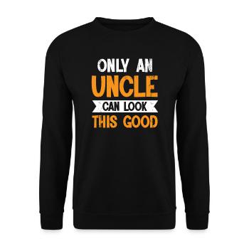Onkel Onkel Familie Geschenk - Unisex Pullover - Schwarz - Vorne - Alina (178cm) & Michal (187cm)