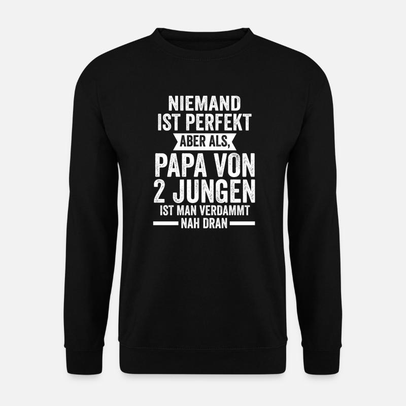 Papa 2 Söhne Kinder Geschenk - Unisex Pullover - Schwarz