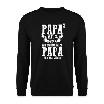 Papa 3 Söhne Papa von 3 Söhnen Geschenk - Unisex Pullover - Schwarz - Vorne - Alina (178cm) & Michal (187cm)