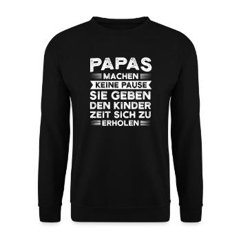Papa Kinder Vater Geschenk - Unisex Pullover - Schwarz - Vorne - Alina (178cm) & Michal (187cm)