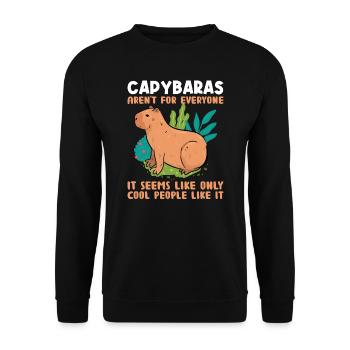 Wasserschwein Wasserschweine Tier Geschenk - Unisex Pullover - Schwarz - Vorne - Alina (178cm) & Michal (187cm)