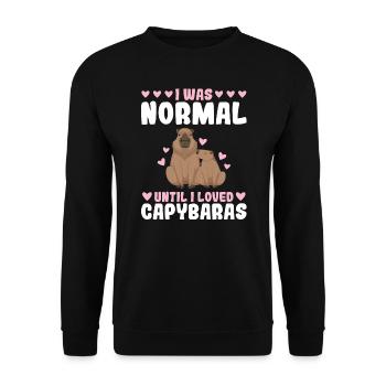 Wasserschwein Wasserschweine Tier Geschenk - Unisex Pullover - Schwarz - Vorne - Alina (178cm) & Michal (187cm)