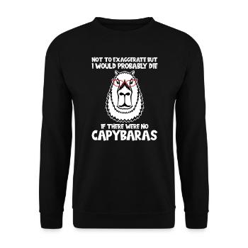 Wasserschwein Wasserschweine Tier Geschenk - Unisex Pullover - Schwarz - Vorne - Alina (178cm) & Michal (187cm)