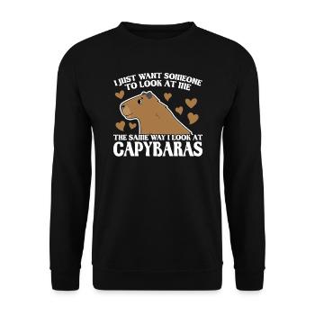 Wasserschwein Wasserschweine Tier Geschenk - Unisex Pullover - Schwarz - Vorne - Alina (178cm) & Michal (187cm)