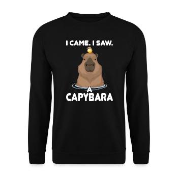 Wasserschwein Wasserschweine Tier Geschenk - Unisex Pullover - Schwarz - Vorne - Alina (178cm) & Michal (187cm)