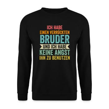 Bruder Schwester Geschwister Geschenk - Unisex Pullover - Schwarz - Vorne - Alina (178cm) & Michal (187cm)
