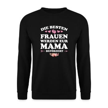 Mutter Mama Mütter Geschenk - Unisex Pullover - Schwarz - Vorne - Alina (178cm) & Michal (187cm)