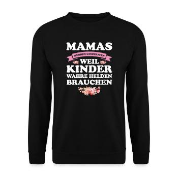 Mutter Mama Kinder Geschenk - Unisex Pullover - Schwarz - Vorne - Alina (178cm) & Michal (187cm)