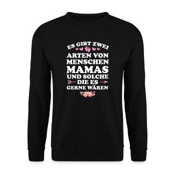 Mutter Mama Mütter Geschenk - Unisex Pullover - Schwarz - Vorne - Alina (178cm) & Michal (187cm)