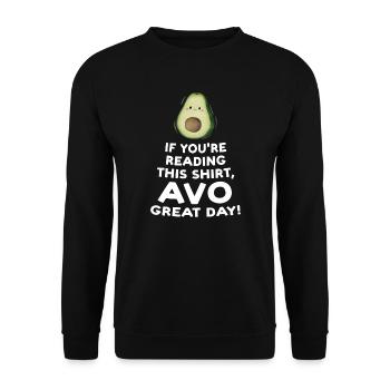 Avocados Avocado Avocado-Liebhaber Geschenk - Unisex Pullover - Schwarz - Vorne - Alina (178cm) & Michal (187cm)