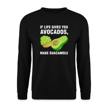 Avocados Avocado Avocado-Liebhaber Geschenk - Unisex Pullover - Schwarz - Vorne - Alina (178cm) & Michal (187cm)