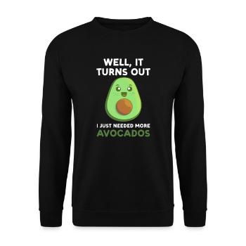 Avocados Avocado Avocado-Liebhaber Geschenk - Unisex Pullover - Schwarz - Vorne - Alina (178cm) & Michal (187cm)