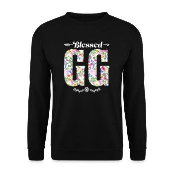 Großmutter GG Oma Geschenk - Unisex Pullover - Schwarz - Vorne - Alina (178cm) & Michal (187cm)