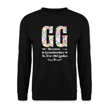 Großmutter GG Oma Geschenk - Unisex Pullover - Schwarz - Vorne - Alina (178cm) & Michal (187cm)