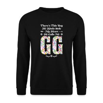 Großmutter GG Oma Geschenk - Unisex Pullover - Schwarz - Vorne - Alina (178cm) & Michal (187cm)