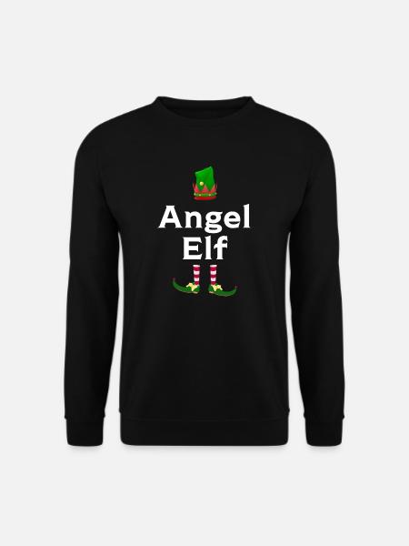 Angeln Elf Angel Elf Geschenk - Unisex Pullover - Schwarz