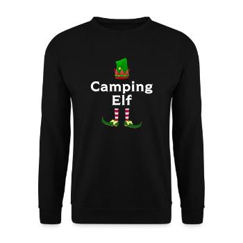 Camping Elf Camping Elf Geschenk - Unisex Pullover - Schwarz - Vorne - Alina (178cm) & Michal (187cm)