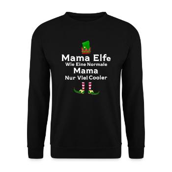 Mutter Elf Mütter Geschenk - Unisex Pullover - Schwarz - Vorne - Alina (178cm) & Michal (187cm)