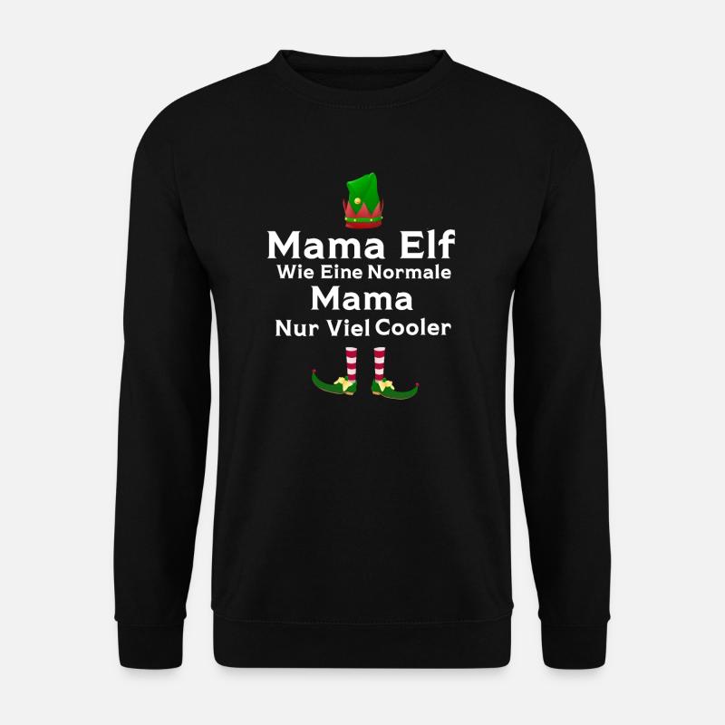 Mutter Elfe Mama Elf Geschenk - Unisex Pullover - Schwarz