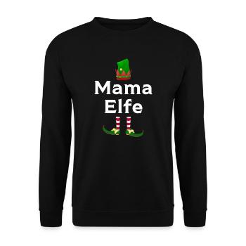 Mutter Elfe Mamas Geschenk - Unisex Pullover - Schwarz - Vorne - Alina (178cm) & Michal (187cm)