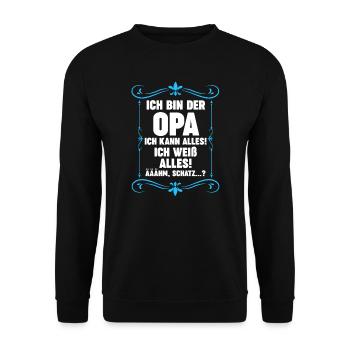 Opa Großvater Großvater Geschenk - Unisex Pullover - Schwarz - Vorne - Alina (178cm) & Michal (187cm)