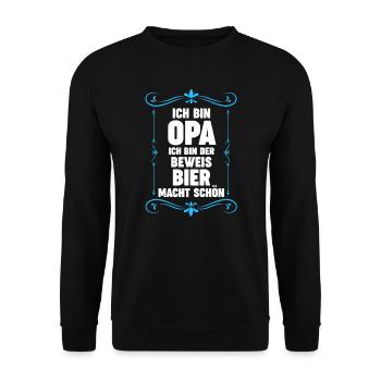 Opa Großvater Großväter Geschenk - Unisex Pullover - Schwarz - Vorne - Alina (178cm) & Michal (187cm)