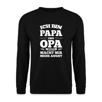 Papa Opa Vater Geschenk - Unisex Pullover - Schwarz - Vorne - Alina (178cm) & Michal (187cm)
