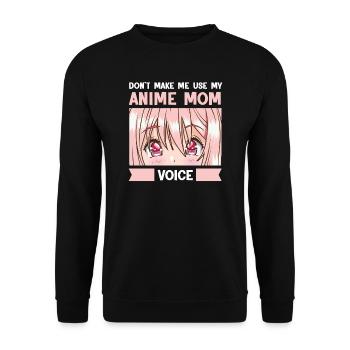 anime merch Anime anime mom Geschenk - Unisex Pullover - Schwarz - Vorne - Alina (178cm) & Michal (187cm)