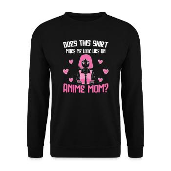 anime merch Anime anime mom Geschenk - Unisex Pullover - Schwarz - Vorne - Alina (178cm) & Michal (187cm)