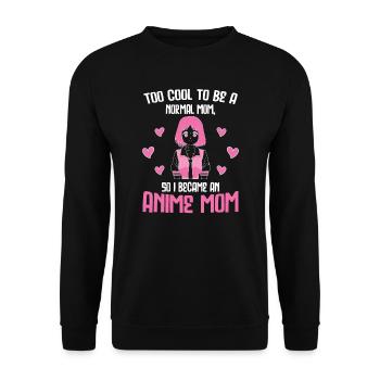 anime merch Anime anime mom Geschenk - Unisex Pullover - Schwarz - Vorne - Alina (178cm) & Michal (187cm)