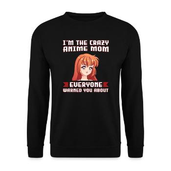 anime merch Anime anime mom Geschenk - Unisex Pullover - Schwarz - Vorne - Alina (178cm) & Michal (187cm)