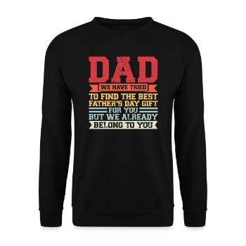 father Papa Dad daddy Geschenk - Unisex Pullover - Schwarz - Vorne - Alina (178cm) & Michal (187cm)