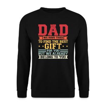 father Papa Dad daddy Geschenk - Unisex Pullover - Schwarz - Vorne - Alina (178cm) & Michal (187cm)