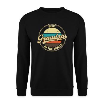 grandfather Grandpa grandad Geschenk - Unisex Pullover - Schwarz - Vorne - Alina (178cm) & Michal (187cm)