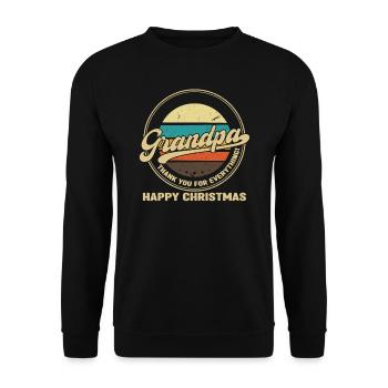grandfather Grandpa grandad Geschenk - Unisex Pullover - Schwarz - Vorne - Alina (178cm) & Michal (187cm)