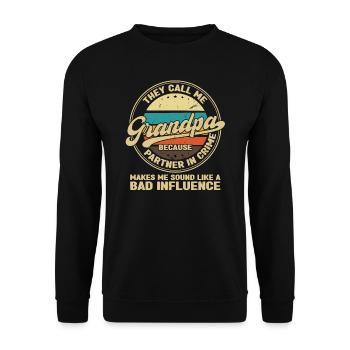 grandfather Grandpa grandad Geschenk - Unisex Pullover - Schwarz - Vorne - Alina (178cm) & Michal (187cm)