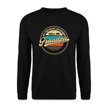 grandfather Grandpa grandad Geschenk - Unisex Pullover - Schwarz - Vorne - Alina (178cm) & Michal (187cm)