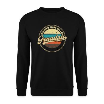 grandfather Grandpa grandad Geschenk - Unisex Pullover - Schwarz - Vorne - Alina (178cm) & Michal (187cm)