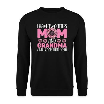 mother mum mom mum Geschenk - Unisex Pullover - Schwarz - Vorne - Alina (178cm) & Michal (187cm)
