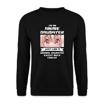 Anime daughter Anime Anime Merch Geschenk - Unisex Pullover - Schwarz - Vorne - Alina (178cm) & Michal (187cm)