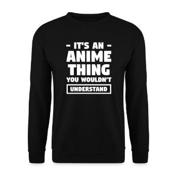 Anime merch Anime Anime Merchandise Geschenk - Unisex Pullover - Schwarz - Vorne - Alina (178cm) & Michal (187cm)