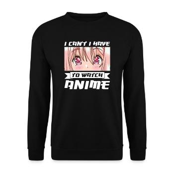 Anime merch Anime Anime Merchandise Geschenk - Unisex Pullover - Schwarz - Vorne - Alina (178cm) & Michal (187cm)